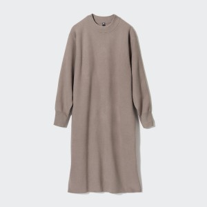 Uniqlo Souffle Yarn Long-Sleeve Ženske Haljina Sive | 5281-UEPQD
