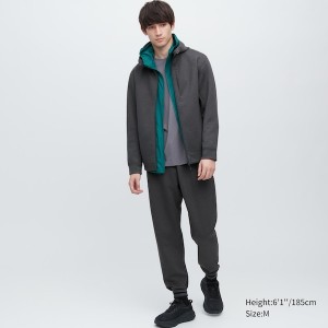 Uniqlo Stretch Dry Sweat Long-Sleeve Full-Zip Muške Majica s Kapuljačom Plave | 7836-GJKLC