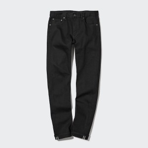 Uniqlo Stretch Selvedge Slim-Fit Muške Traperice Crne | 3109-UVZKY