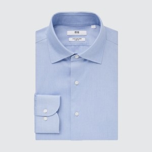Uniqlo Super Non-Iron Slim-Fit Long-Sleeve Muške Košulje Svijetlo Plave | 1056-FEXLV