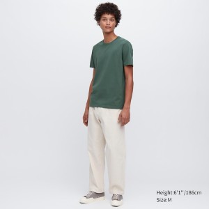 Uniqlo Supima® Cotton Crew Neck Short-Sleeve Muške Majice Zelene | 9086-GNSBC