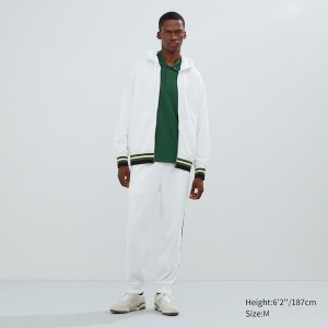Uniqlo Sweat Full-Zip Long-Sleeve Muške Dukserice Bijele | 8376-CKHGQ