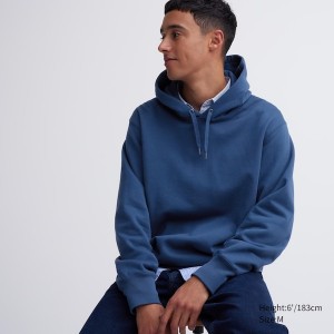 Uniqlo Sweat Pullover Long-Sleeve Muške Majica s Kapuljačom Plave | 5237-IPRJU