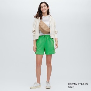 Uniqlo Sweat Ženske Kratke Hlače Zelene | 9546-VTAJQ