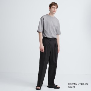 Uniqlo U AIRism Cotton Prugasta Crew Neck Oversized Muške Majice Sive | 5318-LCEGZ