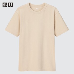Uniqlo U Crew Neck Short-Sleeve Muške Majice Žute | 2473-PCXHU
