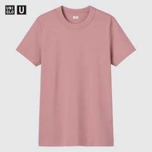 Uniqlo U Crew Neck Short-Sleeve Ženske Majice Roze | 8150-BMRHN