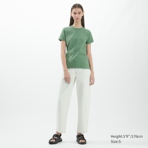 Uniqlo U Crew Neck Short-Sleeve Ženske Majice Zelene | 6219-MSUWR