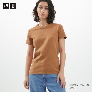 Uniqlo U Crew Neck Short-Sleeve Ženske Majice Narančaste | 2587-AYXNT