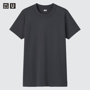 Uniqlo U Crew Neck Short-Sleeve Ženske Majice Tamno Sive | 2358-CNVEO