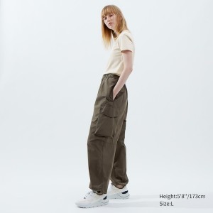 Uniqlo U Wide-Fit Parachute Cargo Muške Hlače Maslinasto Zelene | 8157-SGRXZ