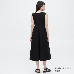 Uniqlo Ultra Stretch AIRism Sleeveless Ženske Haljina Crne | 6402-CZLMK