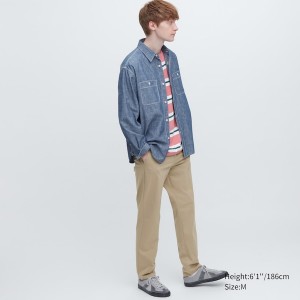 Uniqlo Ultra Stretch DRY-EX Tapered Muške Hlače Bež | 2817-GTHKY