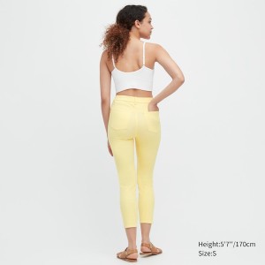 Uniqlo Ultra Stretch High-Rise Cropped Leggings Ženske Hlače Žute | 1578-IRKUV