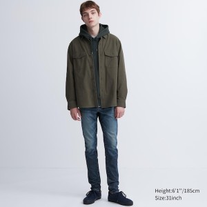 Uniqlo Ultra Stretch Mršav-Fit Muške Traperice Plave | 4095-UXAON