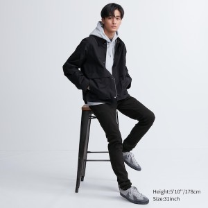 Uniqlo Ultra Stretch Mršav-Fit Muške Traperice Crne | 8624-LORTF