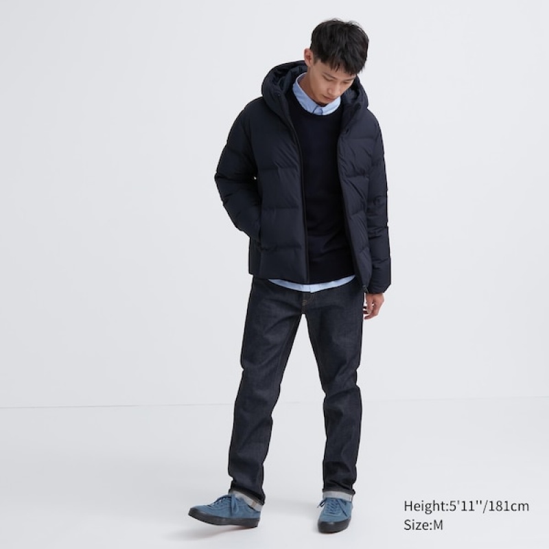 Uniqlo 3D Cut Seamless Down Muške Parka Tamnoplave | GNOLDZ-725
