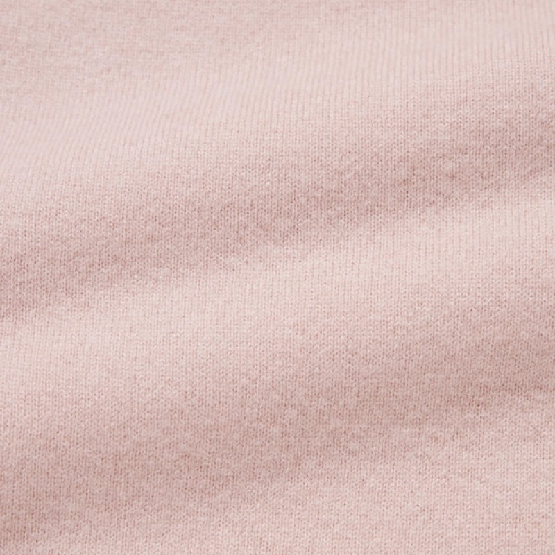 Uniqlo 3D Knit Cashmere Crew Neck Long-Sleeve Ženske Džemperi Roze | 2430-BMSDN