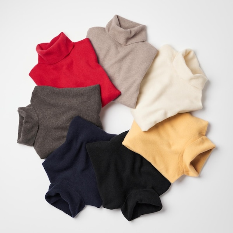 Uniqlo 3D Knit Cashmere Turtleneck Long-Sleeve Ženske Džemperi Bijele | 4682-JIUHO