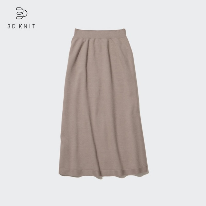 Uniqlo 3D Knit Souffle Yarn Ženske Suknje Bež | 5497-KZUTN