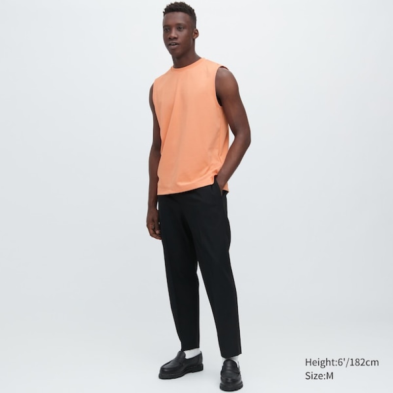 Uniqlo AIRism Cotton Sleeveless Muške Prsluk Narančaste | 8271-KPCED
