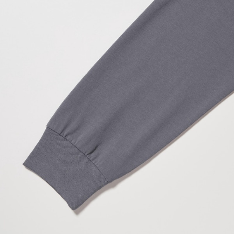 Uniqlo AIRism Cotton UV Protection Crew Neck Muške Majice Sive | 8712-QXITU