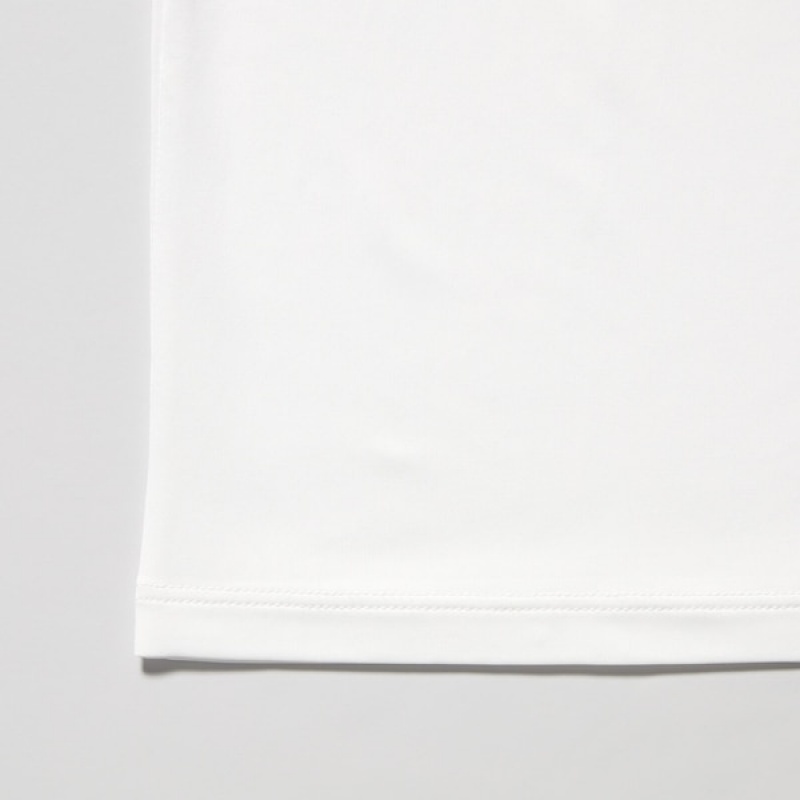 Uniqlo AIRism Crew Neck Short-Sleeve Muške Majice Bijele | 9758-YJWHF