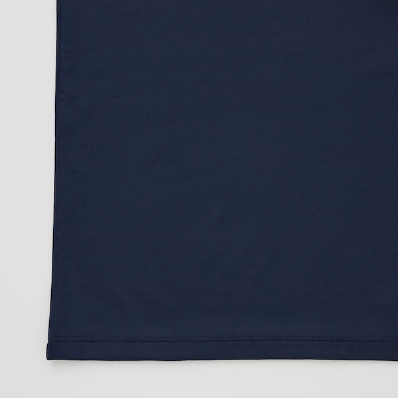 Uniqlo AIRism Crew Neck Short-Sleeve Muške Majice Plave | 1328-RDHCB