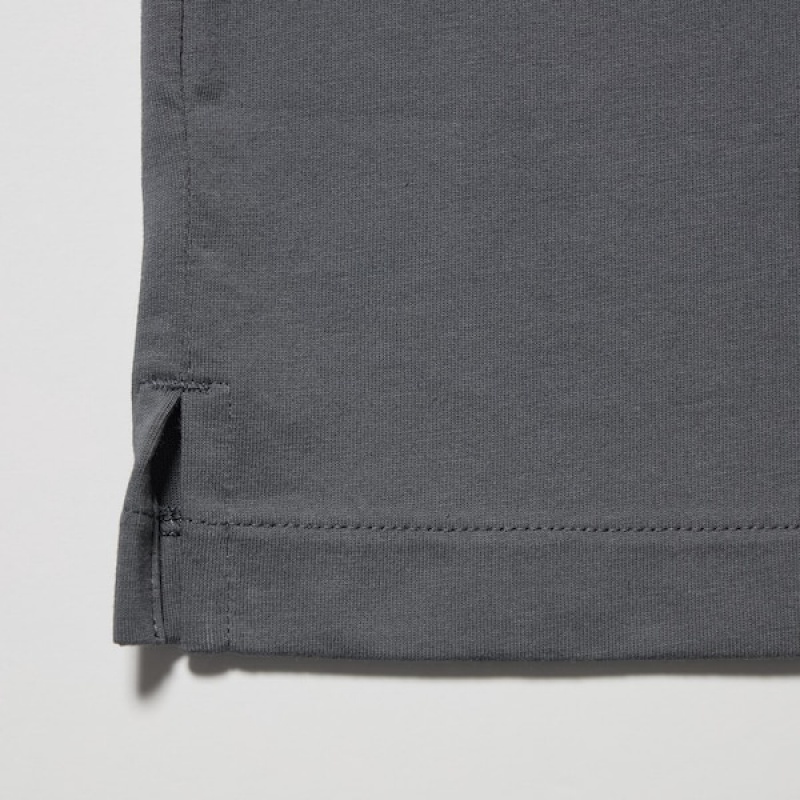 Uniqlo AIRism Full Open Short-Sleeve Muške Polo Majica Sive | 4659-RSEHL