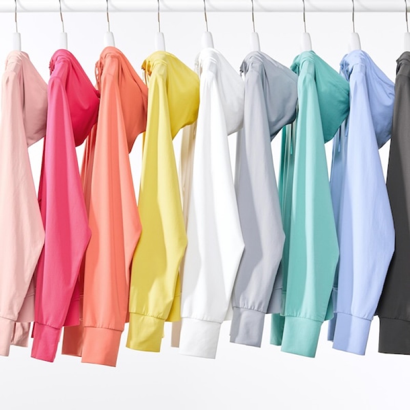 Uniqlo AIRism Mesh UV Protection Full-Zip Ženske Majica s Kapuljačom Tirkizne | 2895-UDXIF