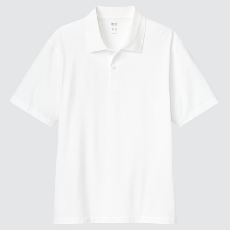 Uniqlo AIRism Muške Polo Majica Bijele | 8704-UDJPW