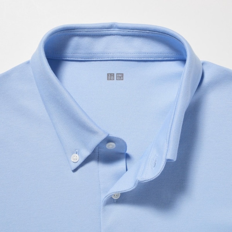 Uniqlo AIRism Pique Short-Sleeve Muške Polo Majica Bijele | 3271-FDXWC