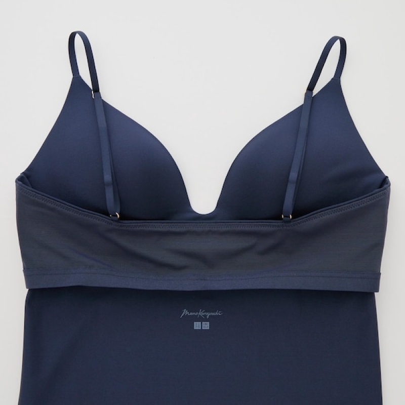 Uniqlo AIRism Plunging Camisole Bra Ženske Topi Tamnoplave | 3256-UIXDG