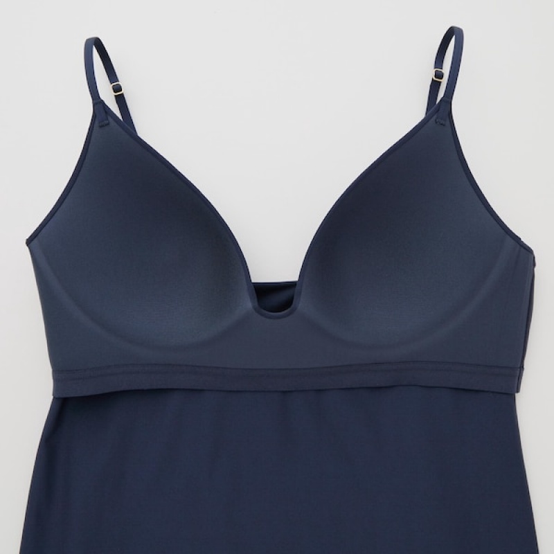 Uniqlo AIRism Plunging Camisole Bra Ženske Topi Tamnoplave | 3256-UIXDG