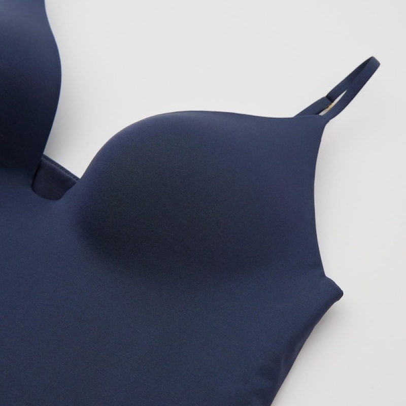 Uniqlo AIRism Plunging Camisole Bra Ženske Topi Tamnoplave | 3256-UIXDG