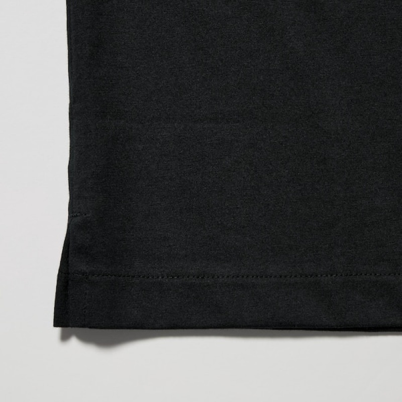 Uniqlo AIRism Regular Collar Muške Polo Majica Crne | 5049-RZYAB