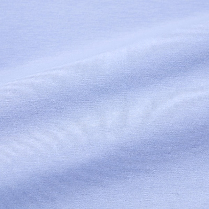 Uniqlo AIRism Seamless Boat Neck Short-Sleeve Long Ženske Majice Plave | 9860-XGBMJ