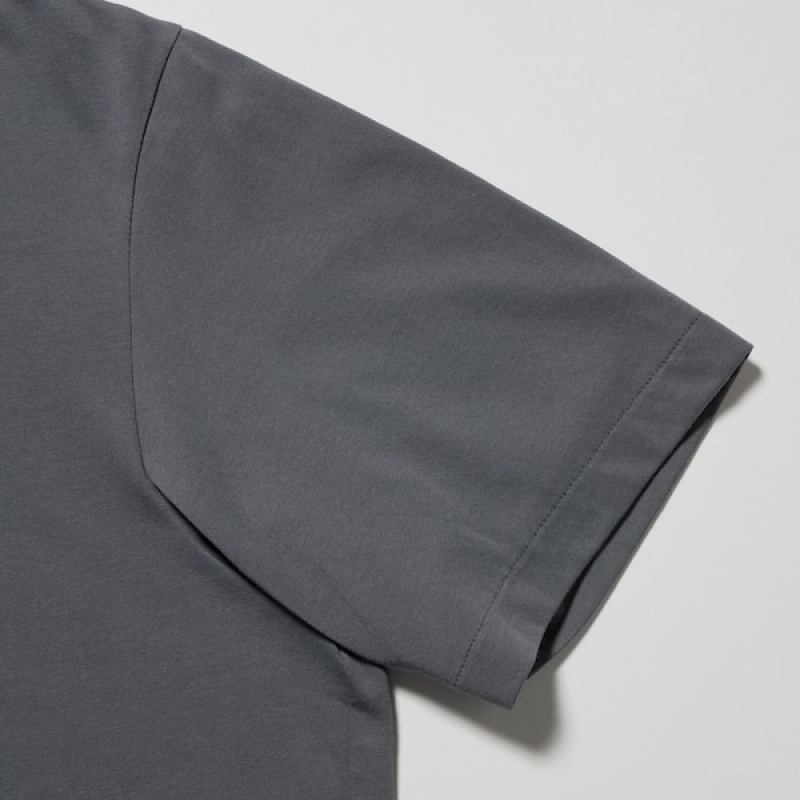 Uniqlo AIRism Skipper Collar Muške Polo Majica Sive | 2678-JEXRM
