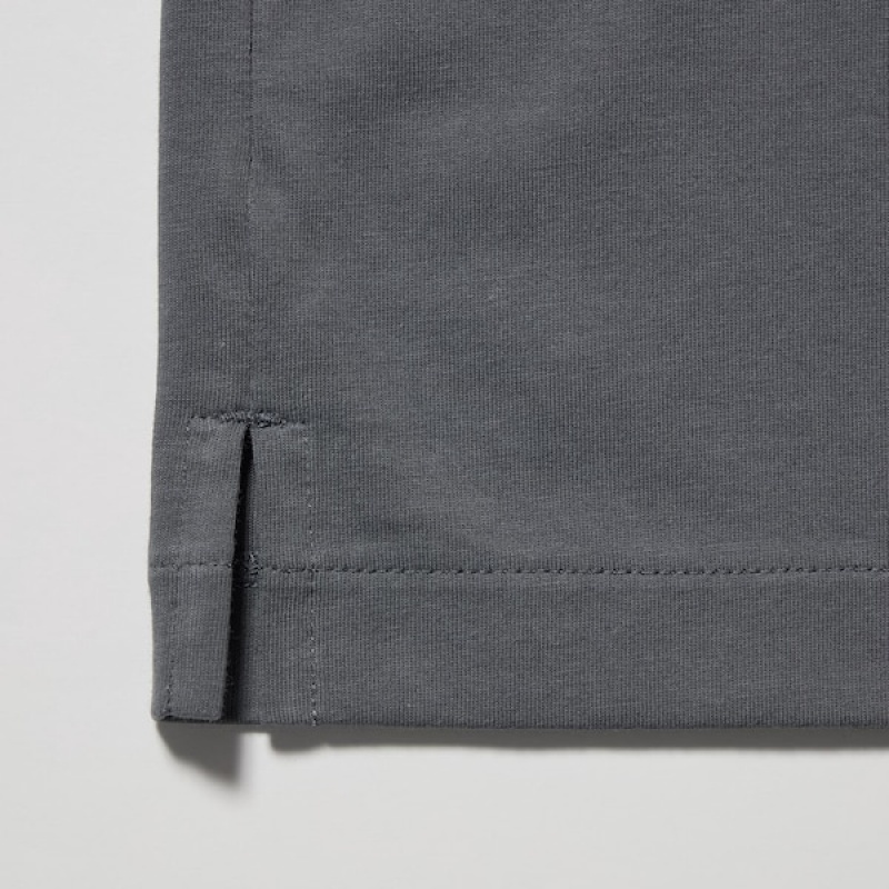 Uniqlo AIRism Skipper Collar Muške Polo Majica Sive | 2678-JEXRM