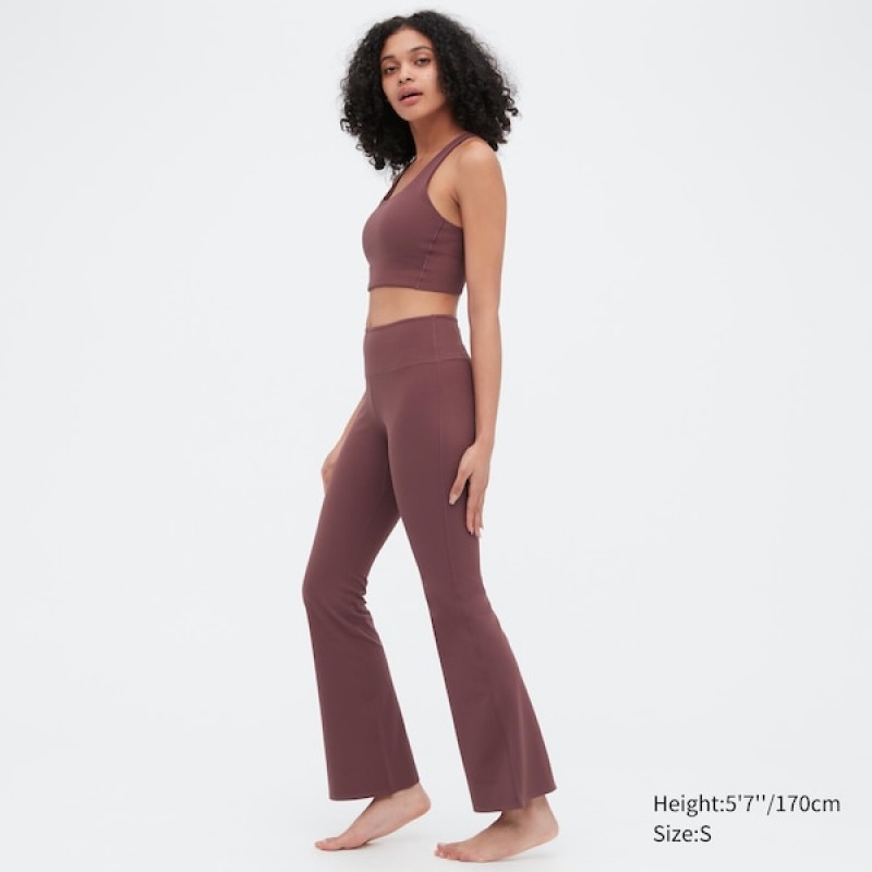 Uniqlo AIRism Soft Flare Ženske Tajice Bordo | 3514-NMZOB