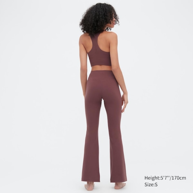 Uniqlo AIRism Soft Flare Ženske Tajice Bordo | 3514-NMZOB