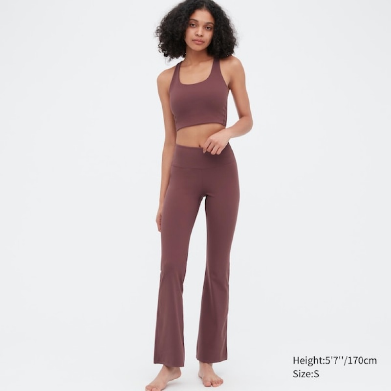 Uniqlo AIRism Soft Flare Ženske Tajice Bordo | 3514-NMZOB