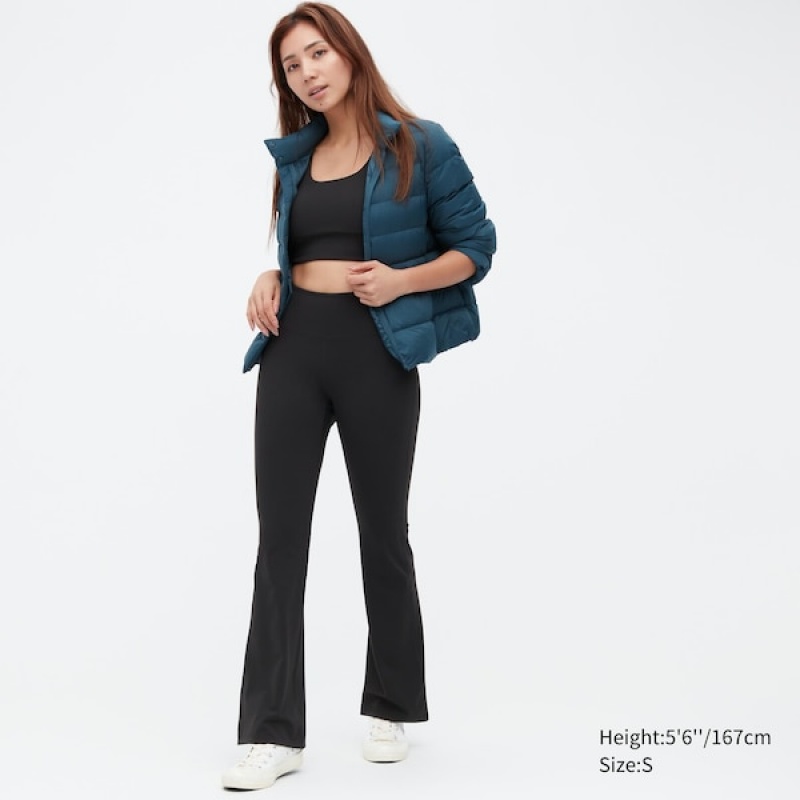 Uniqlo AIRism Soft Flare Ženske Tajice Crne | 4285-EQXFU
