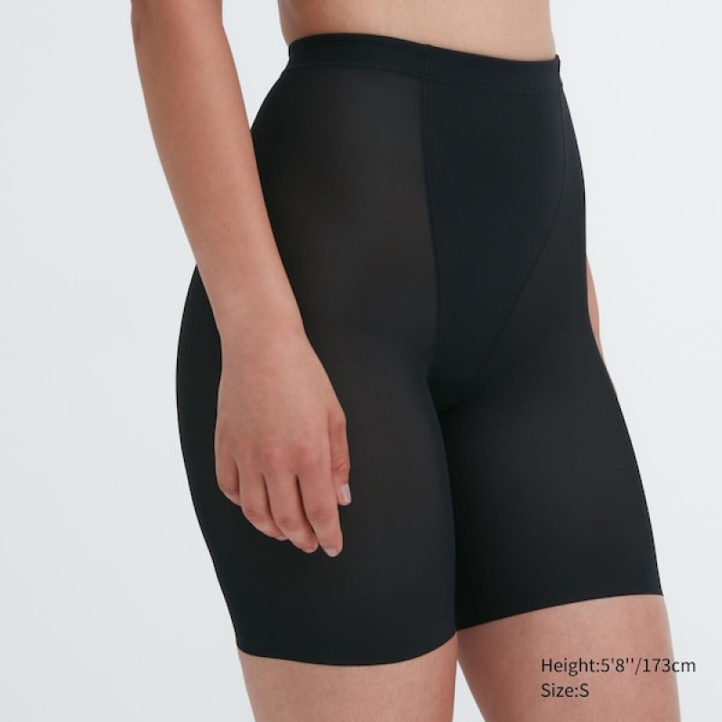 Uniqlo AIRism Support Body Shaper Unlined Half Ženske Kratke Hlače Crne | 1425-AHKVC