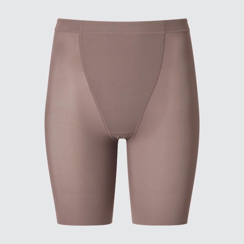 Uniqlo AIRism Support Body Shaper Unlined Half Ženske Kratke Hlače Smeđe | 6410-QDTYE