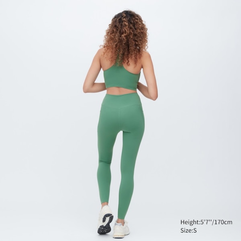 Uniqlo AIRism UV Protection Pocketed Soft Ženske Tajice Zelene | 9731-WIXTH