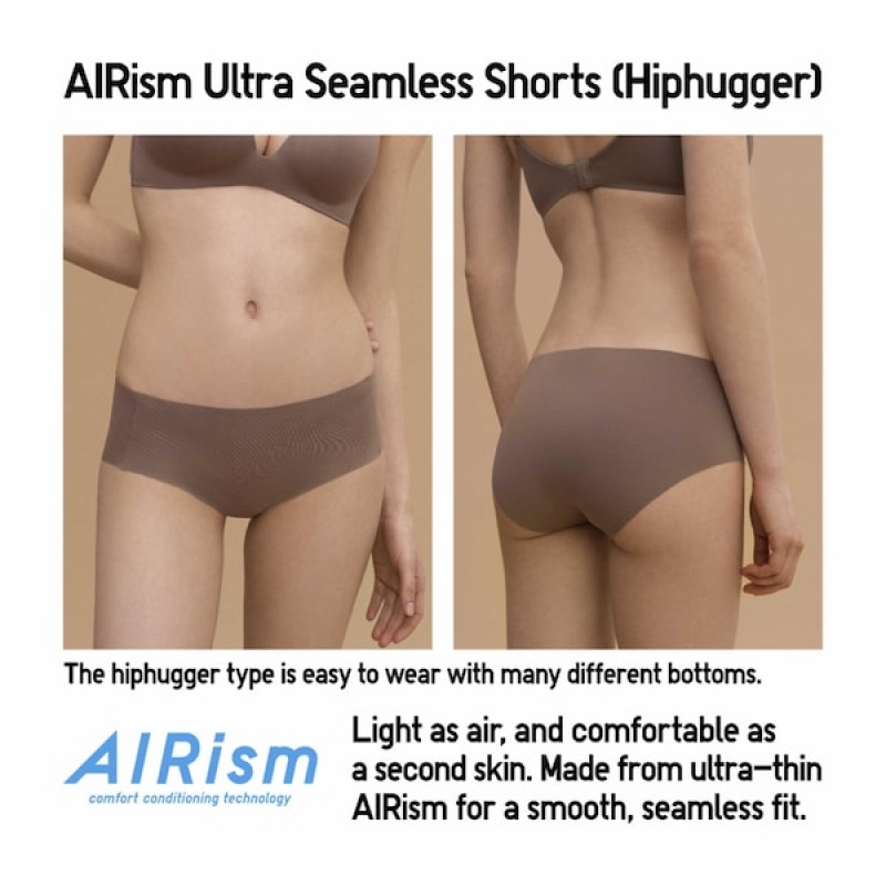Uniqlo AIRism Ultra Seamless Hiphugger Ženske Gaćice Bež | 3418-DVQKP