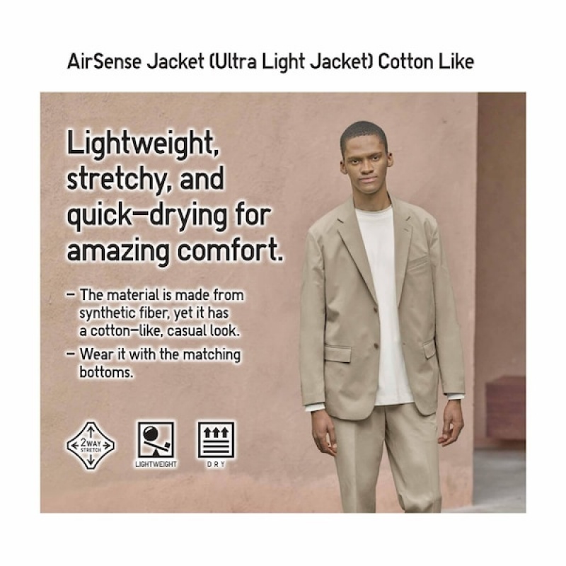 Uniqlo AirSense Muške jackets Bež | 4362-GUSVE