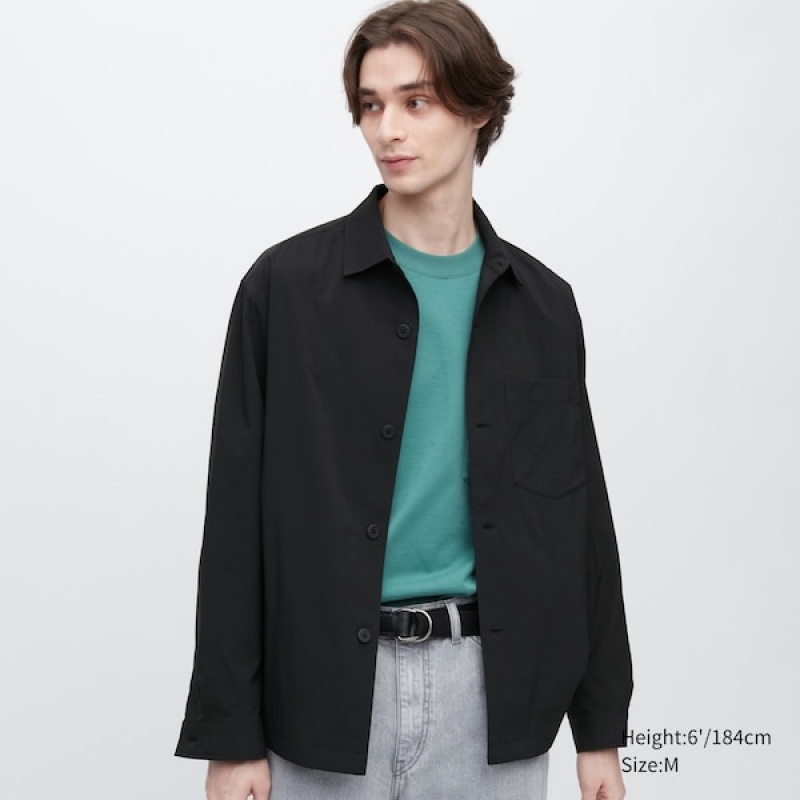 Uniqlo AirSense Shirt Muške jackets Crne | GRFTBC-729