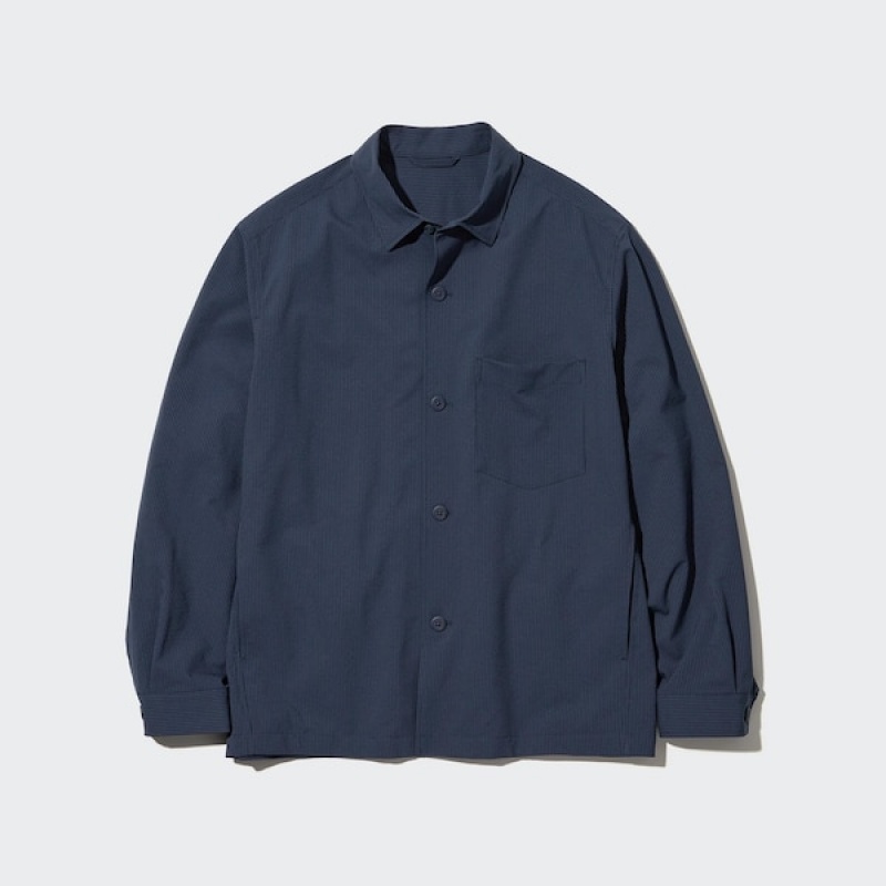 Uniqlo AirSense Shirt Muške jackets Plave | MZJHAC-514